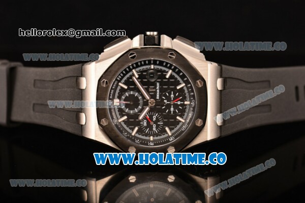 Audemars Piguet Royal Oak Offshore Chrono Clone AP Calibre 3126 Automatic Steel Case with Black Dial and White Stick Markers (EF) - Click Image to Close